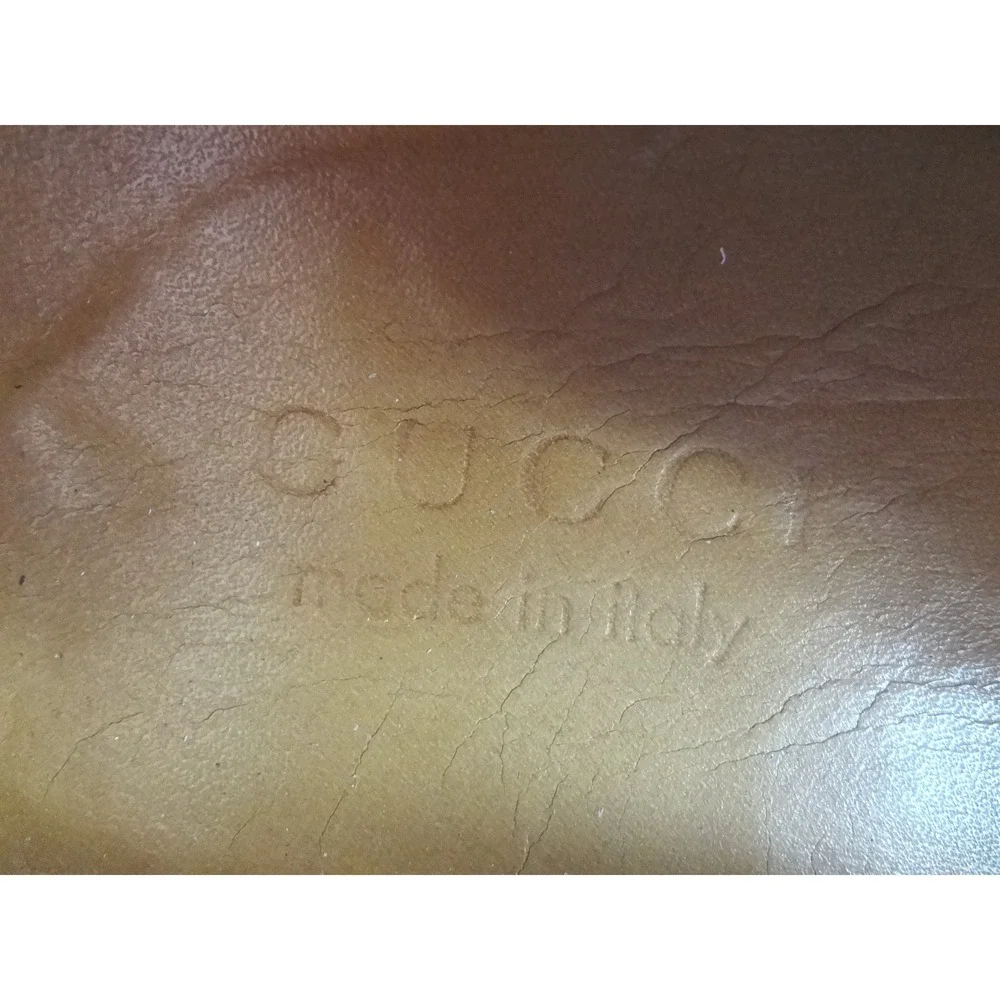 Gucci Driving Loafers Mens 12 Brown Good GG Supreme Canvas Leather Slip On COA